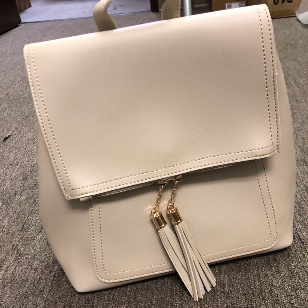 leather tassel zipper detail mini backpack - Picture 4 of 4